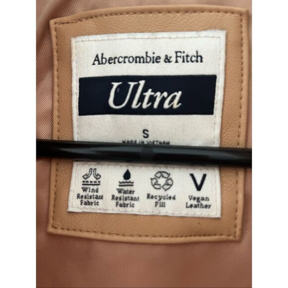 Abercrombie & Fitch Vegan Leather Puffer Coat Size S - Picture 6 of 10